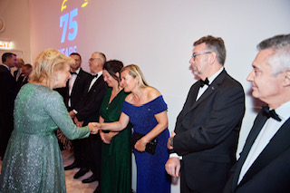 An De Reymaeker and Princess Astrid at the anniversary of AmCham Belgium.